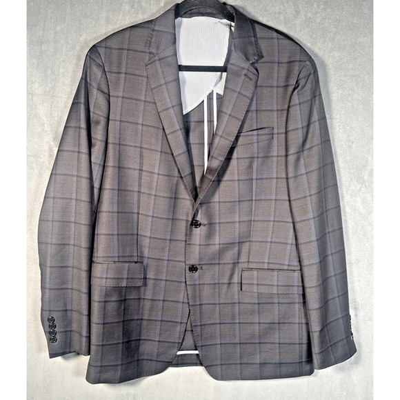 Todd Snyder Jacket Mens‎ 42L Wool Zignone Windowpane Mayfair Jacket Blazer Gray